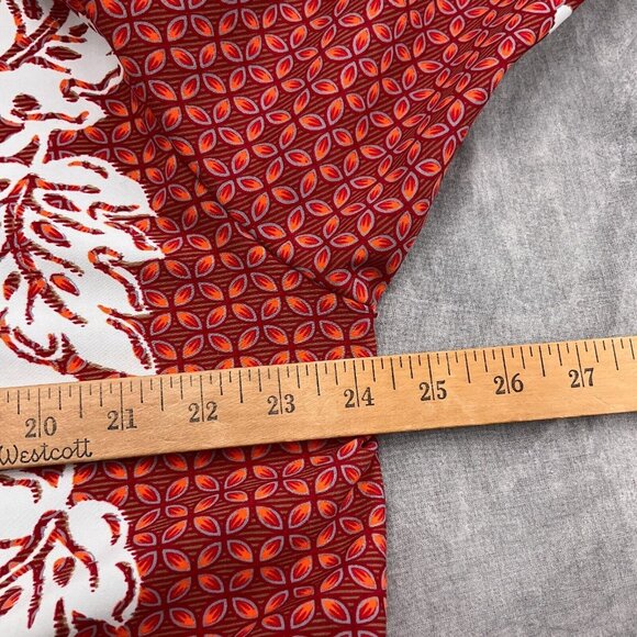 ODO Shirt‎ Men XLarge Red White Floral Tropical Hibiscus Aloha Casual VTG - Picture 5 of 9